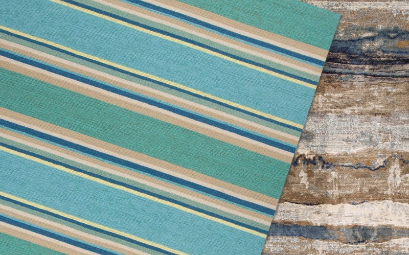 Upgrade your house with striped rug.